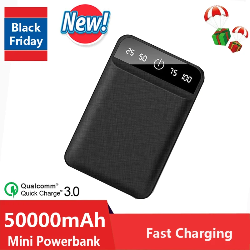 50000mAh Mini Power Bank Portable External Battery Digital Display High Capacity Mobilephone Charger for IPhone Xiaomi Samsung
50000mAh Mini Power Bank Portable External Battery Digital Display High Capacity Mobilephone Charger for IPhone Xiaomi Samsung