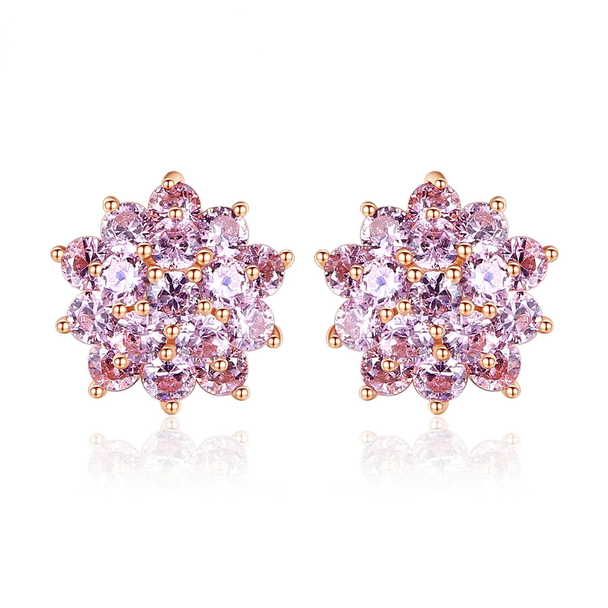 Korean simple pink zircon Flower Shaped Earrings S925 Sterling Silver Zircon Earrings 
Korean simple pink zircon Flower Shaped Earrings S925 Sterling Silver Zircon Earrings