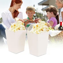 12 Pieces Pure White Popcorn Boxes Container Birthday Movie Party Favors Favor Guests Gifts Box Treat Bags Wedding Bridal