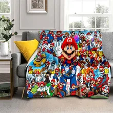 Super-Marios Bros. Blanket Flannel Throw Blankets Micro Fleece Cozy Plush Covers for Bed Car and Home Decoration