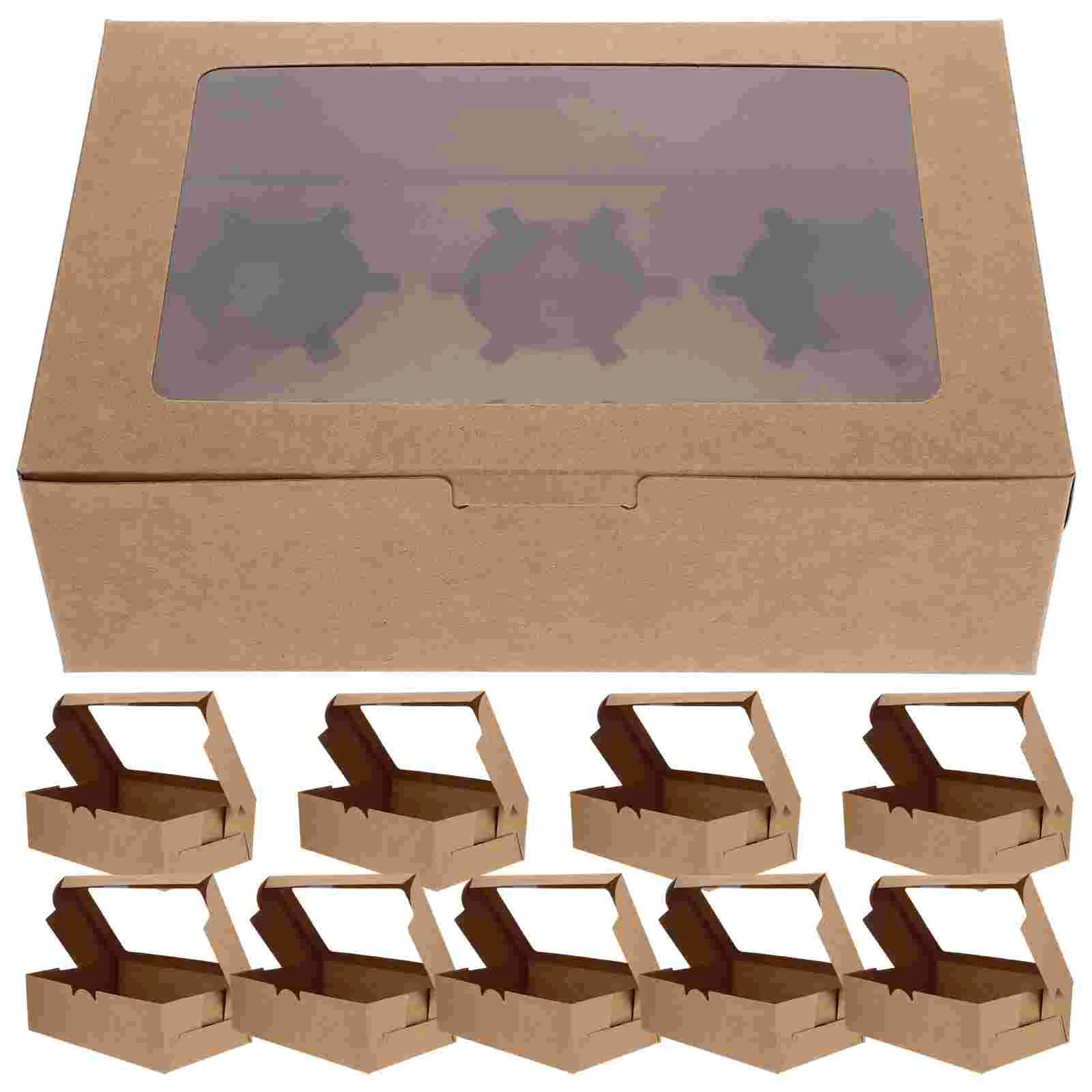 10pcs Cupcake Boxes with Window 6-cave Cupcake Holder Egg Tart Packing Boxes
10pcs Cupcake Boxes with Window 6-cave Cupcake Holder Egg Tart Packing Boxes