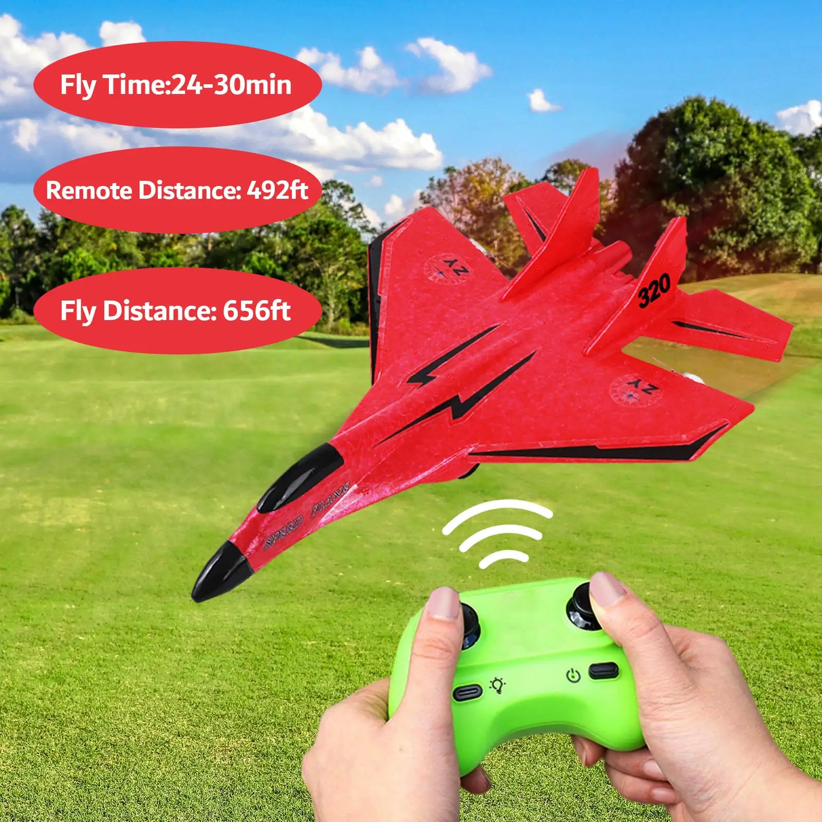 

2 CH RC Plane Ready to Fly Outdoor Flighting Toys Gift Easy to Fly Aircraft Jet RC Glider for Boys Girls Kids Adults Beginner