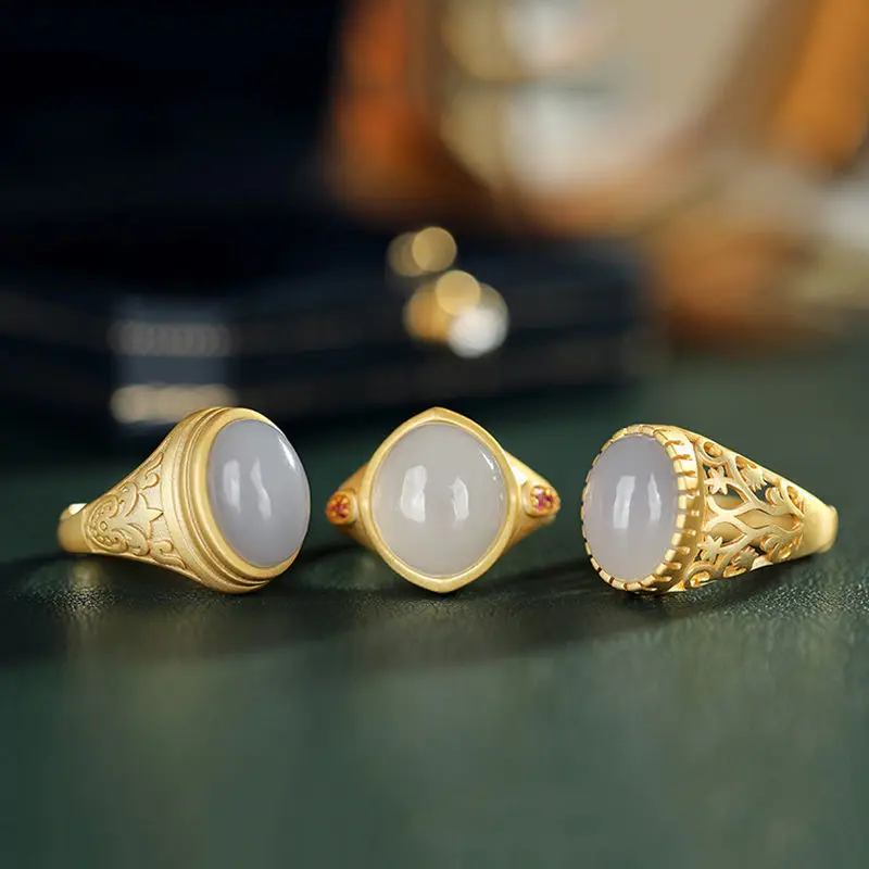 S925 Ring Gold Natural Stone High Grade Women's Retro Simple Classical Open Mouth Rings Jewelry for Women Rings for Women
S925 Ring Gold Natural Stone High Grade Women's Retro Simple Classical Open Mouth Rings Jewelry for Women Rings for Women