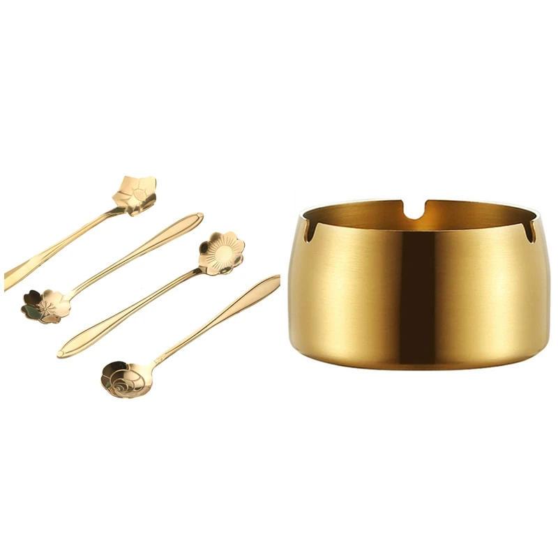 4 шт., чайные ложки из нержавеющей стали 
4 шт., чайные ложки из нержавеющей стали