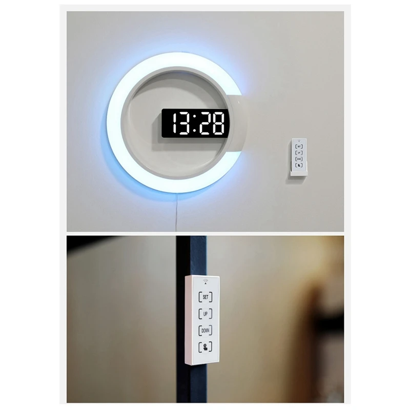 1Set LED Digital Wall Clock Digital Display Temperature 7 Colors 3D Bedroom Living Room Decoration White
1Set LED Digital Wall Clock Digital Display Temperature 7 Colors 3D Bedroom Living Room Decoration White