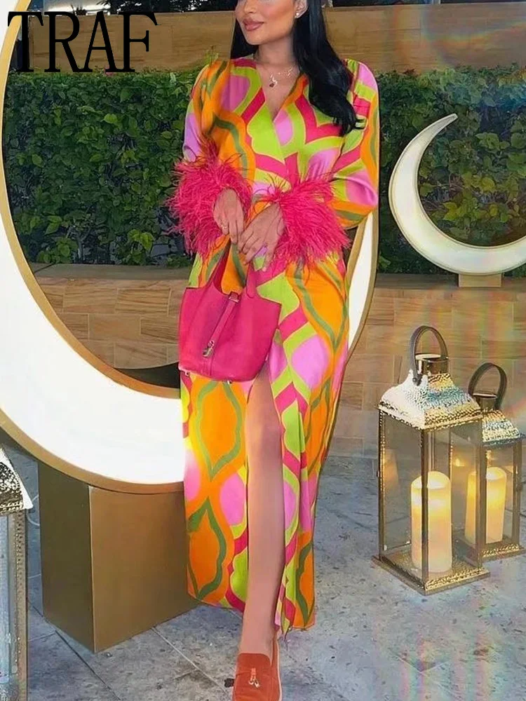 TRAF 2022 Feather Long Dress Women Print Wrap Midi Dress Woman Summer Evening Party Dresses for Women Long Sleeve Pleated Dress
TRAF 2022 Feather Long Dress Women Print Wrap Midi Dress Woman Summer Evening Party Dresses for Women Long Sleeve Pleated Dress