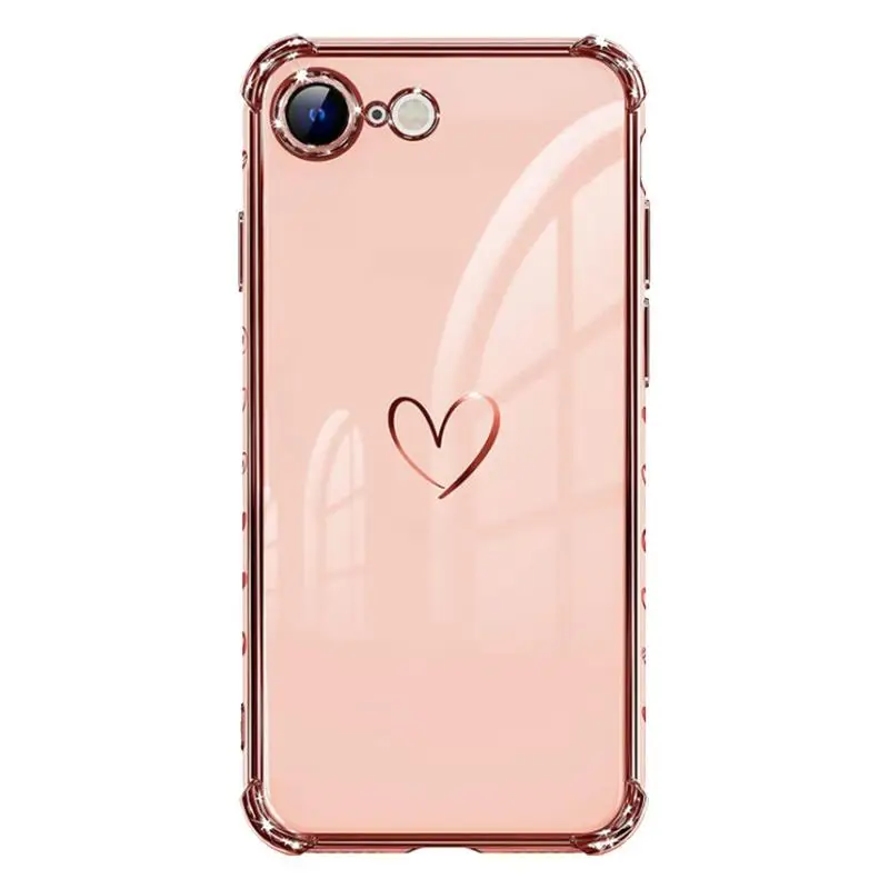 Thick Heart Pattern Shockproof TPU Clear Phone Case For SE 2022/2020 7 8 Lens Protection Case Luxury Back Cover For Women
Thick Heart Pattern Shockproof TPU Clear Phone Case For SE 2022/2020 7 8 Lens Protection Case Luxury Back Cover For Women
