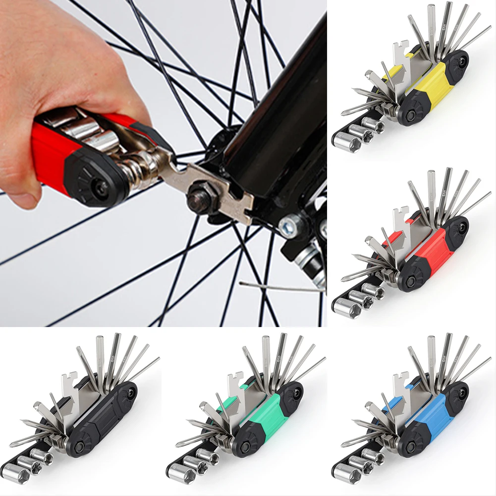Bike Tools 16 In 1 Bicycle Repairing Set Bike MTB Multi Repair Tool Kit Bicycle Cycling Steel Tools Repair Kits Set Bicicleta
Bike Tools 16 In 1 Bicycle Repairing Set Bike MTB Multi Repair Tool Kit Bicycle Cycling Steel Tools Repair Kits Set Bicicleta