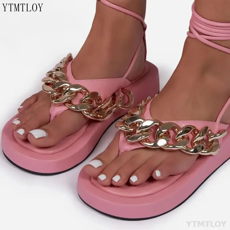 Women's 2021 Fashion Chain Flip Flops Sandals Clip Toe Platform Lace Up Ladies Casual Gladiator Zapatos De Mujer Plataforma 6
Women's 2021 Fashion Chain Flip Flops Sandals Clip Toe Platform Lace Up Ladies Casual Gladiator Zapatos De Mujer Plataforma 6