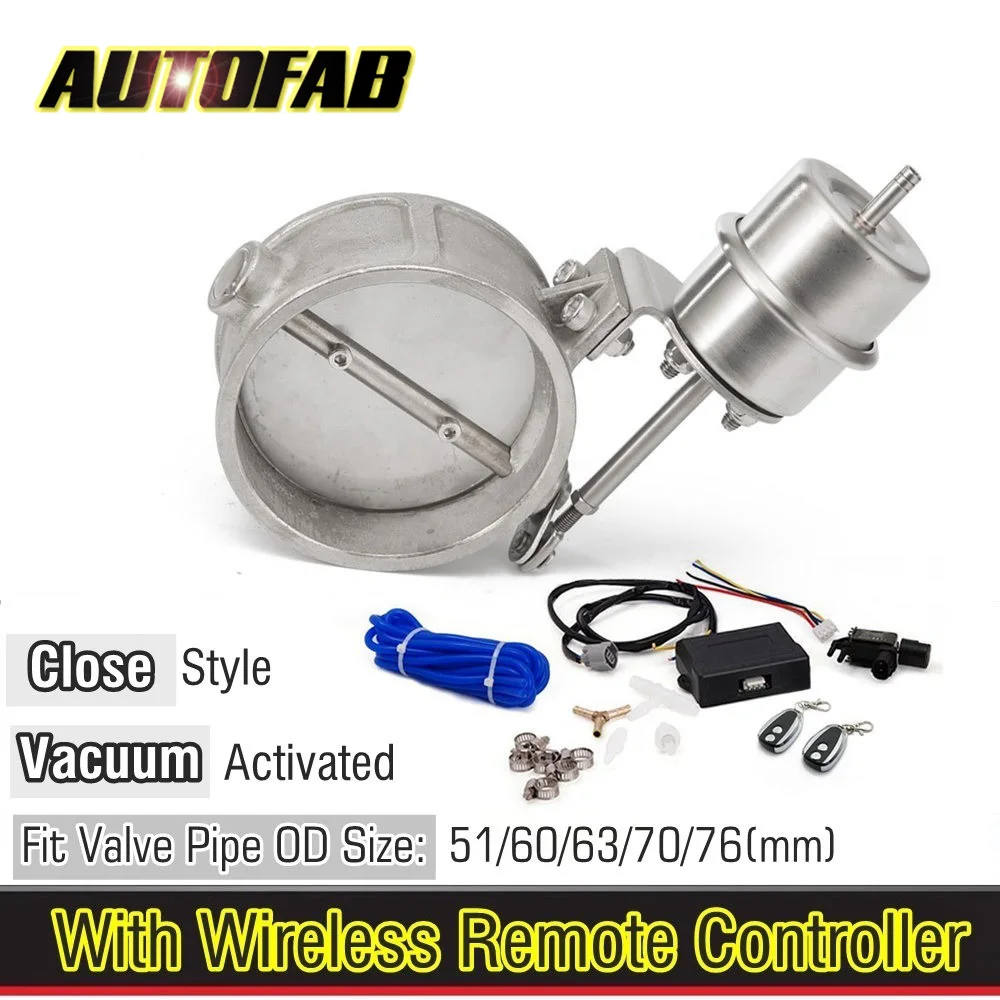 Exhaust Control Valve Set With Vacuum Actuator Cutout 51mm/60mm/63mm/70mm/76mm Pipe Close Style With Wireless Remote Controller
Exhaust Control Valve Set With Vacuum Actuator Cutout 51mm/60mm/63mm/70mm/76mm Pipe Close Style With Wireless Remote Controller