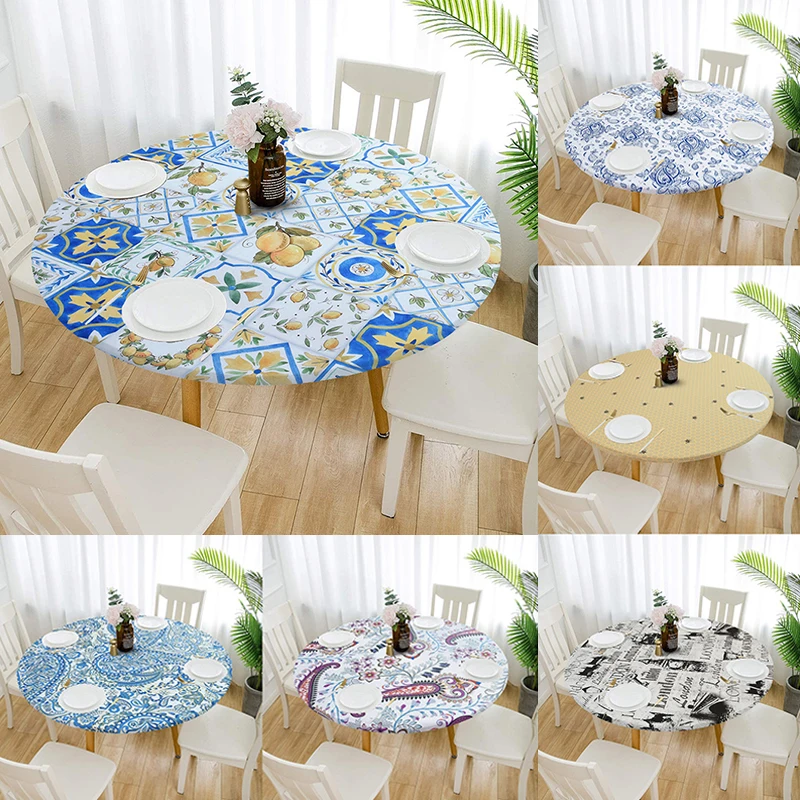 80/120/140cm Round Tablecloth Polyester Elastic Tablecloth Waterproof Oil Resistant Washable Table Mat Printed Picnic Table Set
80/120/140cm Round Tablecloth Polyester Elastic Tablecloth Waterproof Oil Resistant Washable Table Mat Printed Picnic Table Set