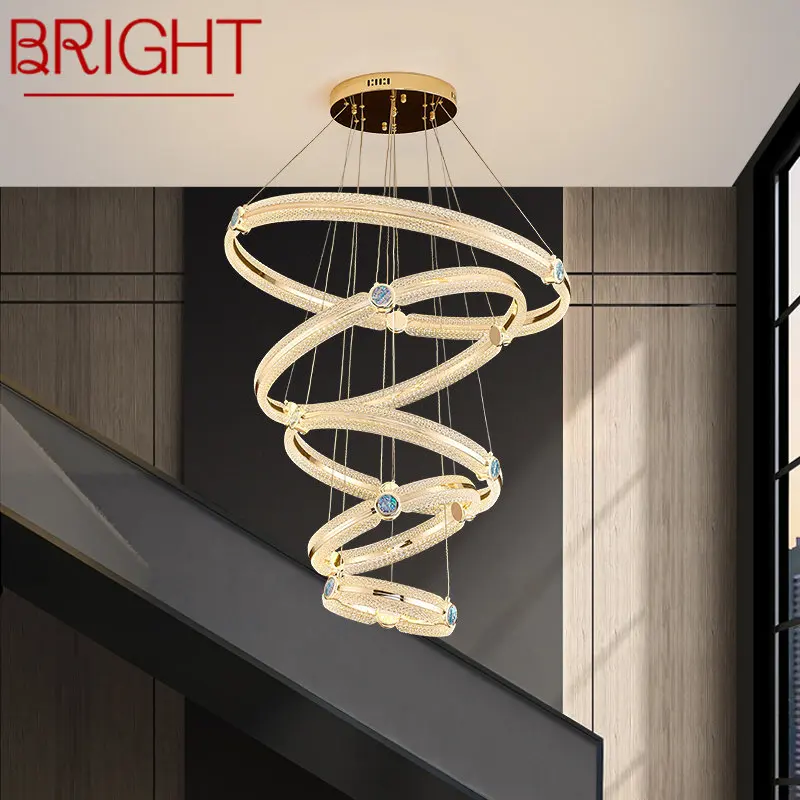 BRIGHT Nordic Chandelier Led Creative Light Luxury Ring Pendant Lamp Home Living Room Villa Staircase Decor Fixtures
BRIGHT Nordic Chandelier Led Creative Light Luxury Ring Pendant Lamp Home Living Room Villa Staircase Decor Fixtures