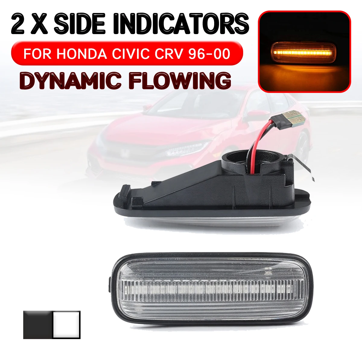 Автомобильный динамический боковой габаритный фсветильник, поворотный сигнал, светодиодная лампа для Honda Civic для CRV 1996 1997 1998 1999 2000
Автомобильный динамический боковой габаритный фсветильник, поворотный сигнал, светодиодная лампа для Honda Civic для CRV 1996 1997 1998 1999 2000