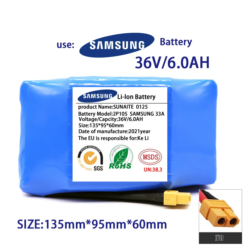 Genuine 36V Battery Packs 6000mAh 6.0Ah Rechargeable Lithium ion battery for Electric Self Balancing Scooter HoverBoard Unicycle
Genuine 36V Battery Packs 6000mAh 6.0Ah Rechargeable Lithium ion battery for Electric Self Balancing Scooter HoverBoard Unicycle