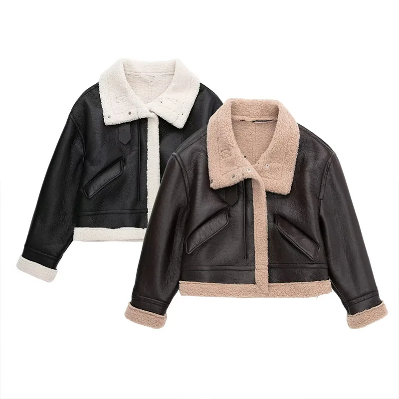 ZATRHMBM 2022 Autumn Winter Fashion Fleece Fur Faux Leather Jacket Coat Vintage Long Sleeve Female Outerwear Chic Tops
ZATRHMBM 2022 Autumn Winter Fashion Fleece Fur Faux Leather Jacket Coat Vintage Long Sleeve Female Outerwear Chic Tops