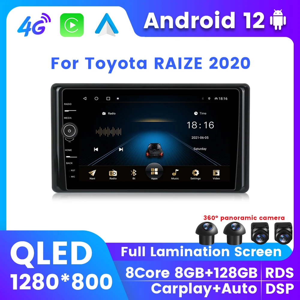 QLED Android 12 Car GPS Navi Screen For Toyota RAIZE 2020 Wireless Carplay Autoradio 4G LTE Wifi 2Din Stereo Radio Cooling Fan
QLED Android 12 Car GPS Navi Screen For Toyota RAIZE 2020 Wireless Carplay Autoradio 4G LTE Wifi 2Din Stereo Radio Cooling Fan