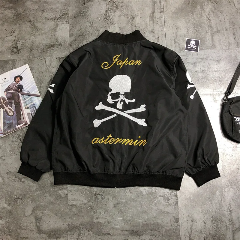 Embroidery Skull Print Mastermind Japan Jacket MMJ Baseball Uniform Zipper Cardigan Golden Logo Motor Jackets
Embroidery Skull Print Mastermind Japan Jacket MMJ Baseball Uniform Zipper Cardigan Golden Logo Motor Jackets