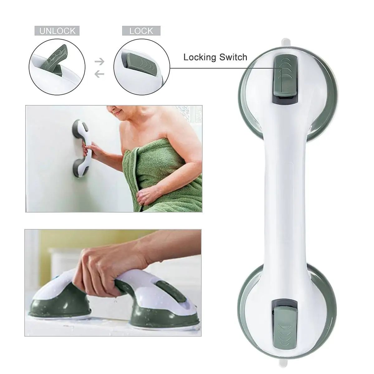 1pcs Bathroom Strong Vacuum Suction Cup Handle Anti Slip Support Helping Grap Bar for elderly Safety Bath Shower Grab Bar
1pcs Bathroom Strong Vacuum Suction Cup Handle Anti Slip Support Helping Grap Bar for elderly Safety Bath Shower Grab Bar