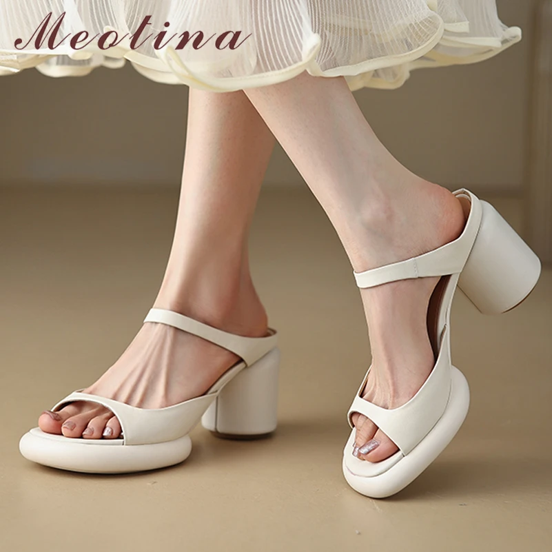 Женские сандалии из натуральной кожи Meotina, летние повседневные шлепанцы на платформе, с круглым носком, на высоком каблуке, желтые, бежевые
Женские сандалии из натуральной кожи Meotina, летние повседневные шлепанцы на платформе, с круглым носком, на высоком каблуке, желтые, бежевые
