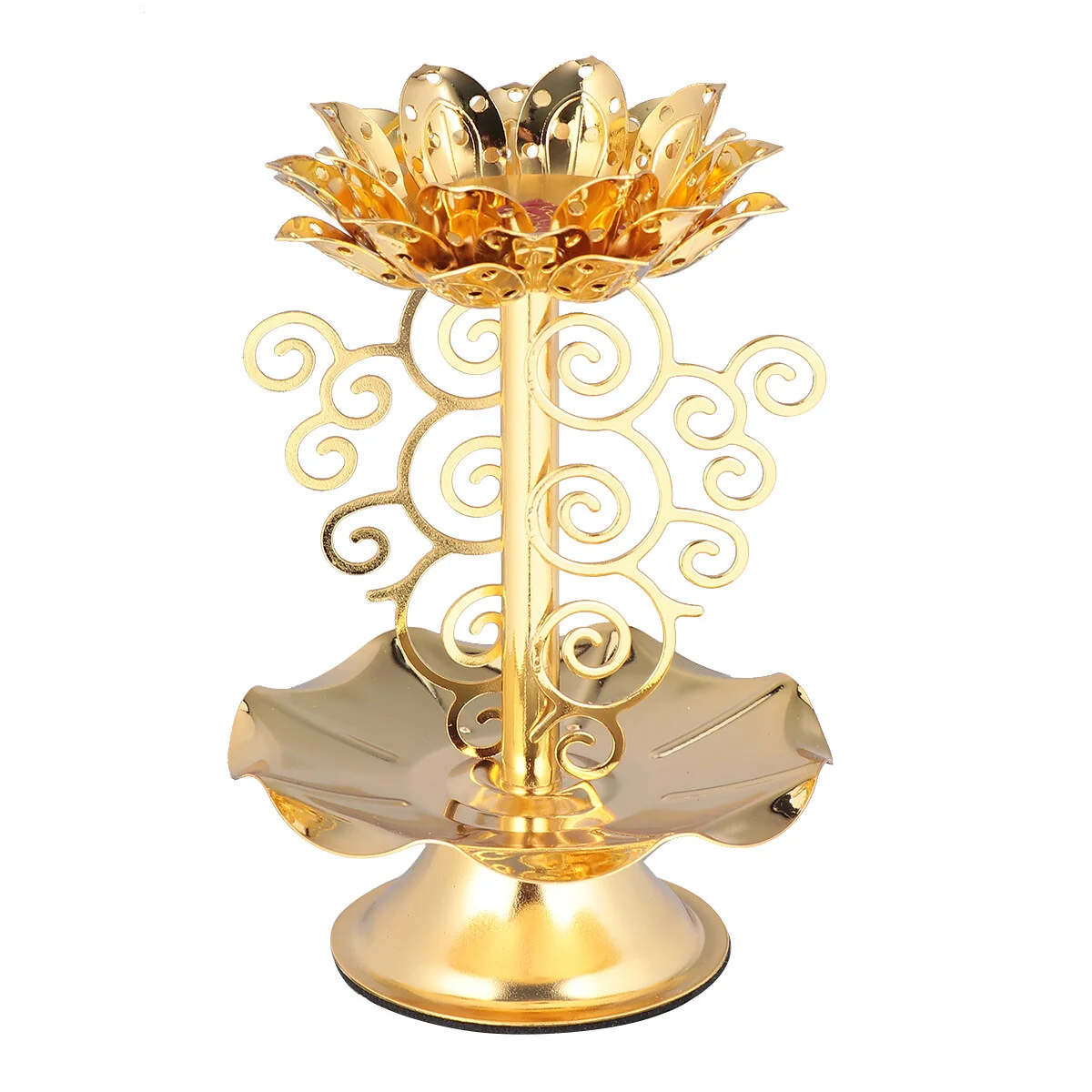 Golden Ghee Lamp Butter Lamp Holder Golden Candlestick Holder Oil Lamp Altar Supplies for Temples Home
Golden Ghee Lamp Butter Lamp Holder Golden Candlestick Holder Oil Lamp Altar Supplies for Temples Home