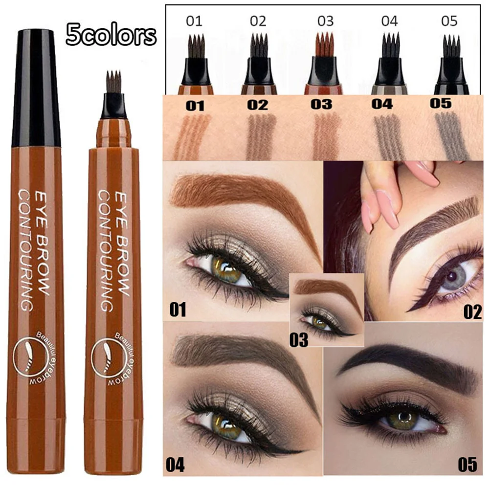 5 Colors Eyebrow Tattoo Pen 4 Points Fork Tip Liquid Brow Pencil Long Lasting Waterproof Stencil Eyebrow Stamp Shaping Kit
5 Colors Eyebrow Tattoo Pen 4 Points Fork Tip Liquid Brow Pencil Long Lasting Waterproof Stencil Eyebrow Stamp Shaping Kit