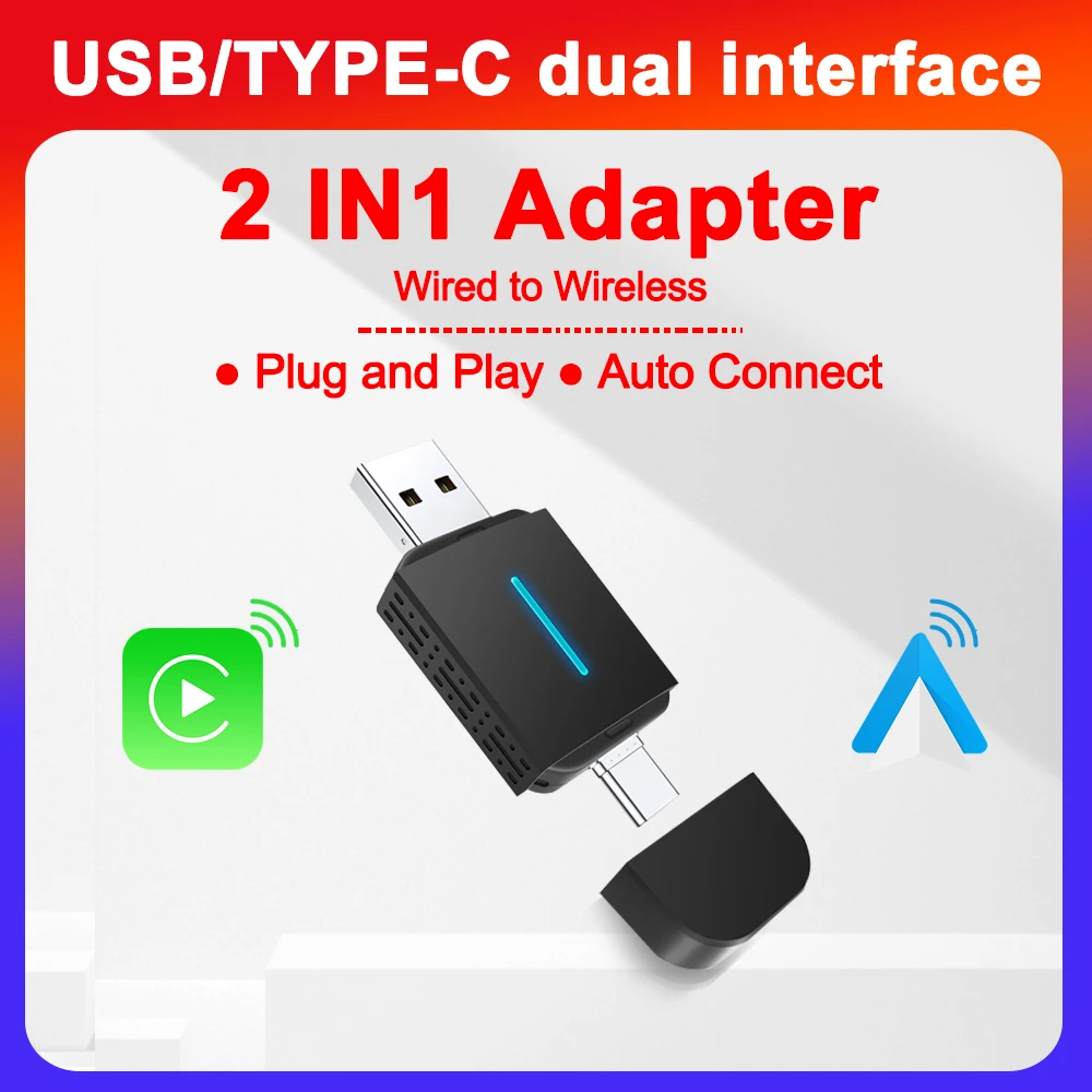 Беспроводной Адаптер CarPlay И Android Auto С USB, Bluetooth, Wi-Fi, Type-C, Plug And Play
Беспроводной Адаптер CarPlay И Android Auto С USB, Bluetooth, Wi-Fi, Type-C, Plug And Play