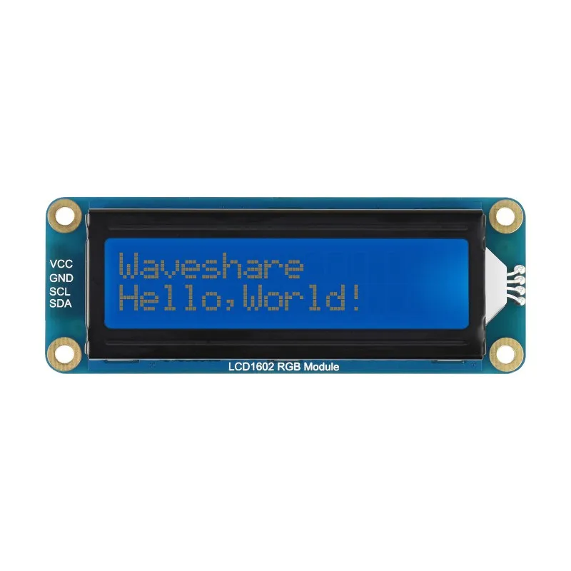 

LCD1602 RGB Module, 16x2 Characters LCD, RGB Backlight, 3.3V/5V, I2C Bus, Compatible with Raspberry Pi/Pi Pico/Jetson Nano