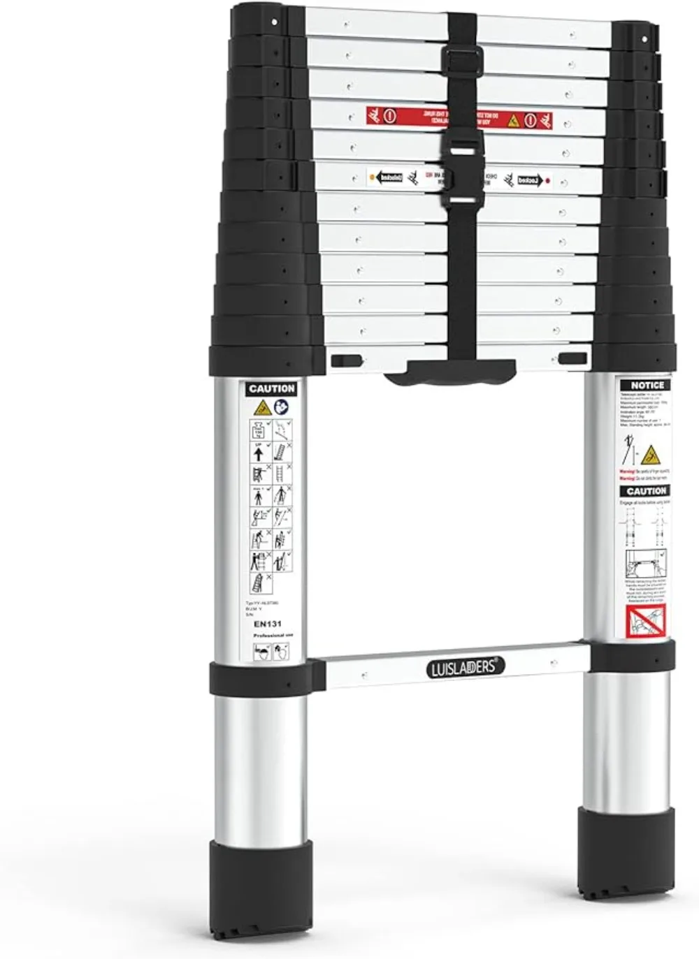 Telescoping Ladder, LUISLADDERS 12.5ft Aluminum Lightweight Extension Folding Telescopic Ladder Button Retraction Slow Down
Telescoping Ladder, LUISLADDERS 12.5ft Aluminum Lightweight Extension Folding Telescopic Ladder Button Retraction Slow Down