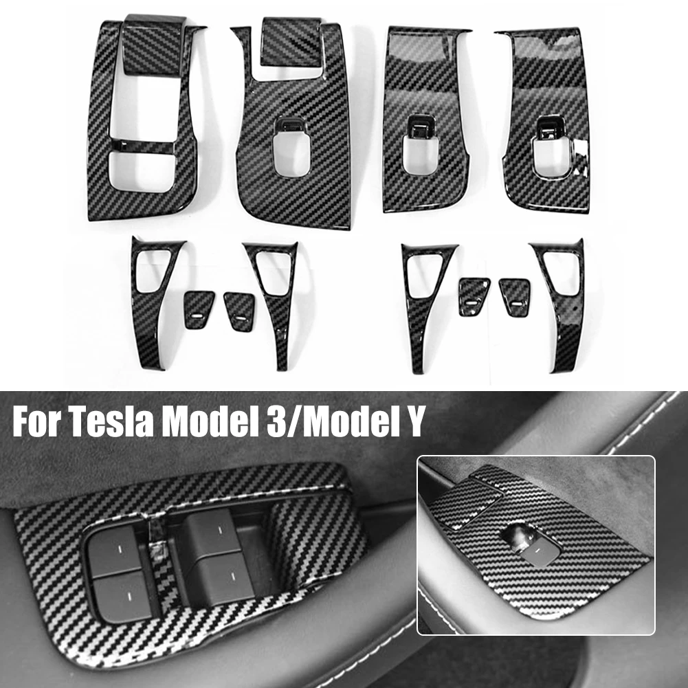 14 Pcs Door Window Lift Switch Panel Trim Bezel Self Adhesive Carbon Fiber ABS Switch Panel Cover Sticker for Tesla Model 3 Y
14 Pcs Door Window Lift Switch Panel Trim Bezel Self Adhesive Carbon Fiber ABS Switch Panel Cover Sticker for Tesla Model 3 Y