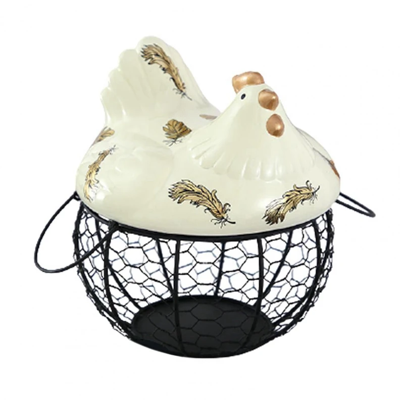 Iron Egg Storage Baskets Snack Fruit Basket Creative Collection Ceramic Hen Ornaments Decoration Kitchen Accessories
Iron Egg Storage Baskets Snack Fruit Basket Creative Collection Ceramic Hen Ornaments Decoration Kitchen Accessories