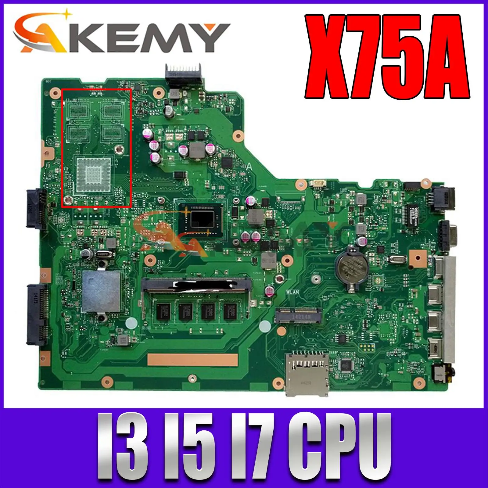 Материнская плата для ноутбука X75A, системная плата для ноутбука ASUS X75A X75VD
Материнская плата для ноутбука X75A, системная плата для ноутбука ASUS X75A X75VD