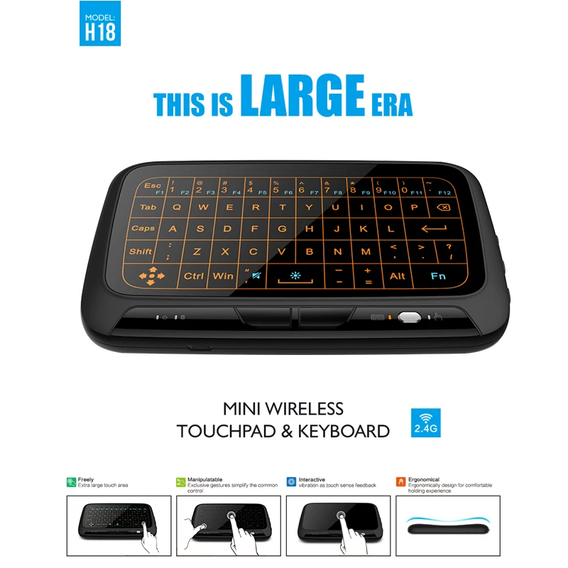 2.4G Wireless Backlit Keyboard Mini Wireless Large Touchpad Keyboard USB Receiver For Smart Tv Android Tv Box Pc Laptop
2.4G Wireless Backlit Keyboard Mini Wireless Large Touchpad Keyboard USB Receiver For Smart Tv Android Tv Box Pc Laptop