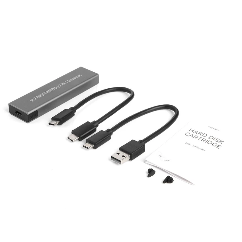 USB Type C M.2 SSD External Enclosure Box M.2 NVME PCIE NGFF M-Key M/B Key Hard Drive Disk Mobile Case for Laptop
USB Type C M.2 SSD External Enclosure Box M.2 NVME PCIE NGFF M-Key M/B Key Hard Drive Disk Mobile Case for Laptop