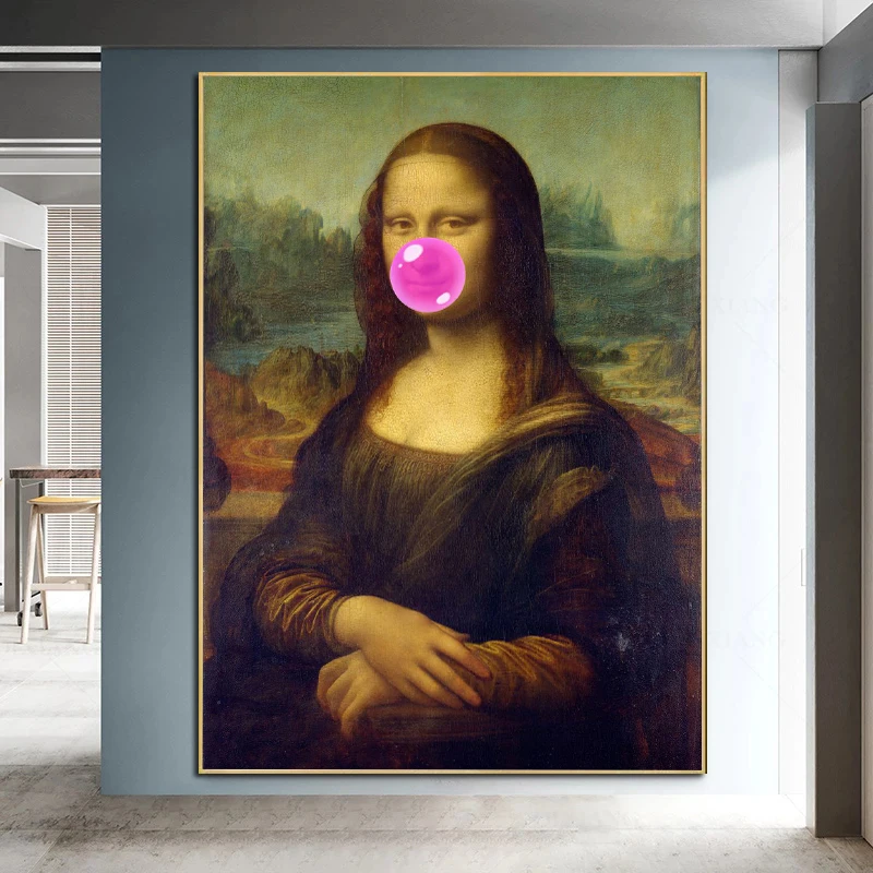 Wall Art Mona Lisa Blowing Bubbles Funny Canvas Painting Famous Artists Poster Print Wall Picture for Living Room Home Decor
Wall Art Mona Lisa Blowing Bubbles Funny Canvas Painting Famous Artists Poster Print Wall Picture for Living Room Home Decor