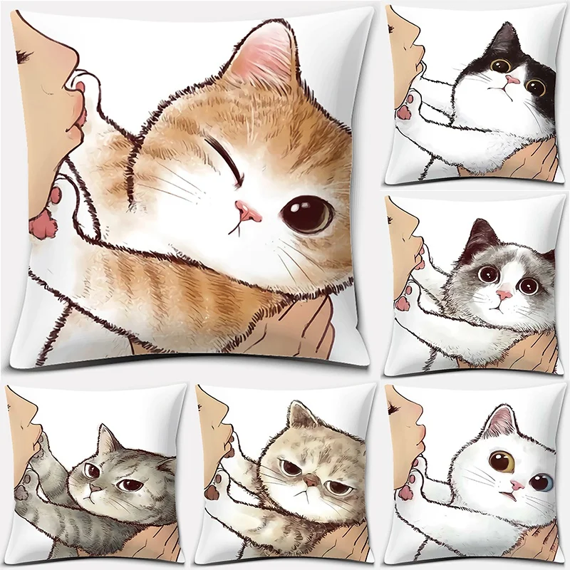 45x45cm polyester cartoon cat pattern series decorative pillowcase square pillowcase home office decoration
45x45cm polyester cartoon cat pattern series decorative pillowcase square pillowcase home office decoration