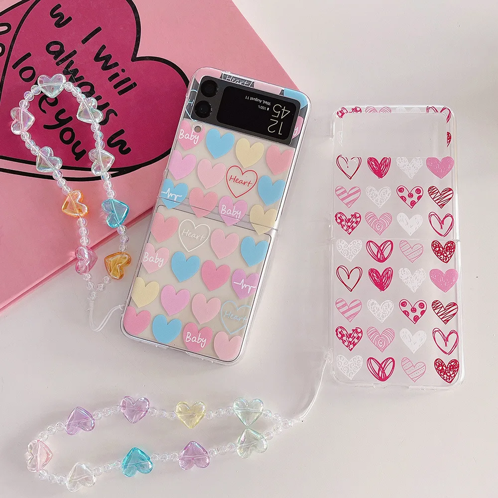 For Samsung Galaxy Z Flip 3 Phone Case Folding Mobile Phone Shell for Samsung Z Flip 1/2 Love Heart PC Shell Case with Lanyard
For Samsung Galaxy Z Flip 3 Phone Case Folding Mobile Phone Shell for Samsung Z Flip 1/2 Love Heart PC Shell Case with Lanyard