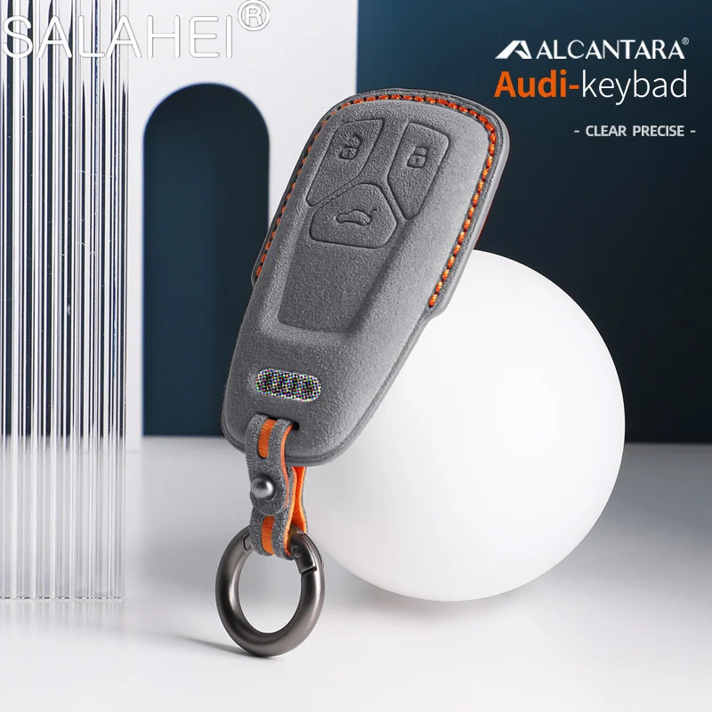 

Alcantara Leather Car Remote Key Case Cover Shell Fob For Audi A4 B9 A5 A6 8S 8W Q5 Q7 4M S4 S5 S7 TT TTS TFSI RS Accessories