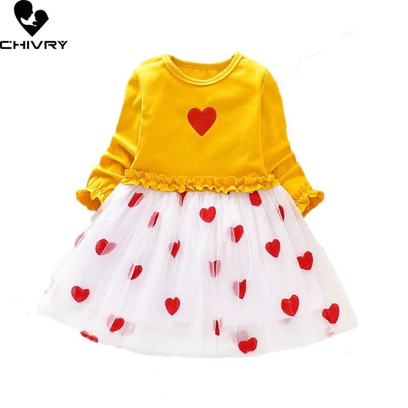 Girls Dress Clothing Sets Spring 2022 Baby Girls Long Sleeve O-neck Gauze Patchwork Dress Fashion Heart Print Princess Dresses
Girls Dress Clothing Sets Spring 2022 Baby Girls Long Sleeve O-neck Gauze Patchwork Dress Fashion Heart Print Princess Dresses