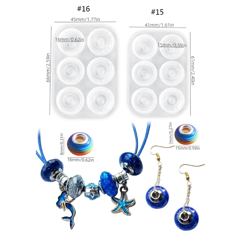 Silicone Big Hole Beads Pendant Mould 6-Cavity Epoxy Sphere Charm Moulds for Resin Casting Necklace Jewelry Making 124A
Silicone Big Hole Beads Pendant Mould 6-Cavity Epoxy Sphere Charm Moulds for Resin Casting Necklace Jewelry Making 124A