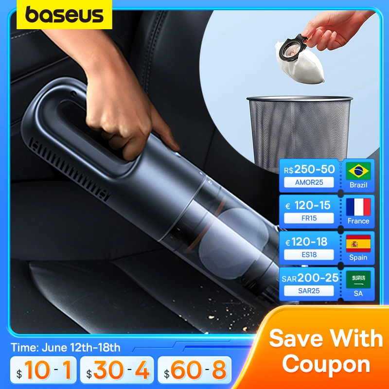 Baseus Wireless Vacuum Cleaner 5000Pa Large Disposable Dust Bag 2-in-1 Suction Nozzle Handheld Cleaning Vacum for Car Home Pet
Baseus Wireless Vacuum Cleaner 5000Pa Large Disposable Dust Bag 2-in-1 Suction Nozzle Handheld Cleaning Vacum for Car Home Pet