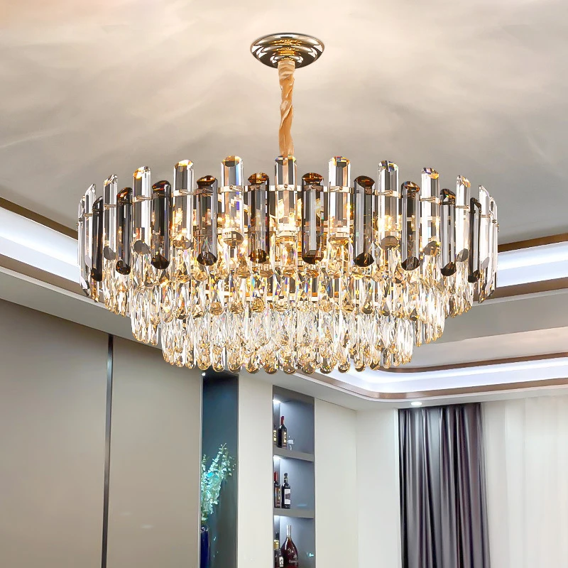 

Хрустальные люстры для вестибюля отеля, Современная Бытовая лампа для ресторана, атмосферные подвесные светильники для гостиной