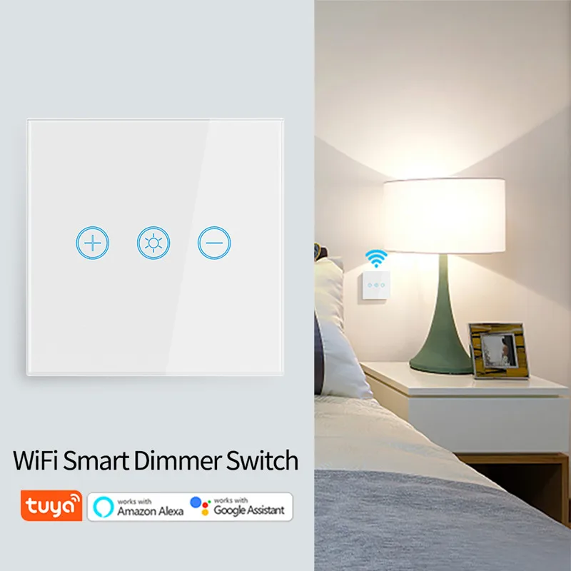 WiFi Smart Dimmer Switch Light Touch Switch Tuya APP Control Glass Touch Panel Tuya Wifi Bulb Wireless Remote Adjustable Light
WiFi Smart Dimmer Switch Light Touch Switch Tuya APP Control Glass Touch Panel Tuya Wifi Bulb Wireless Remote Adjustable Light