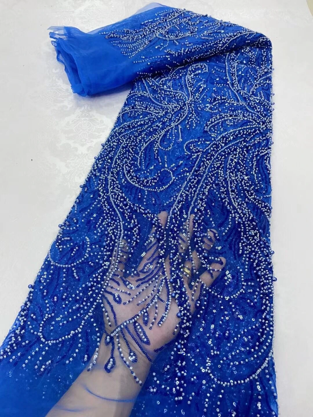 

Африканская французская кружевная ткань из тюля для женщин, свадебное платье, нигерийская кружевная ткань, высокое качество, 5 ярдов, JL183