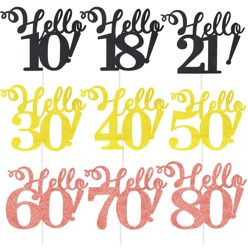 Топперы для торта Hello 21/30/40/50/80 дюймов, золотистые, черные, розовые золотистые детские украшения для дня рождения, товары для годовщины, 1 шт. 
Топперы для торта Hello 21/30/40/50/80 дюймов, золотистые, черные, розовые золотистые детские украшения для дня рождения, товары для годовщины, 1 шт.