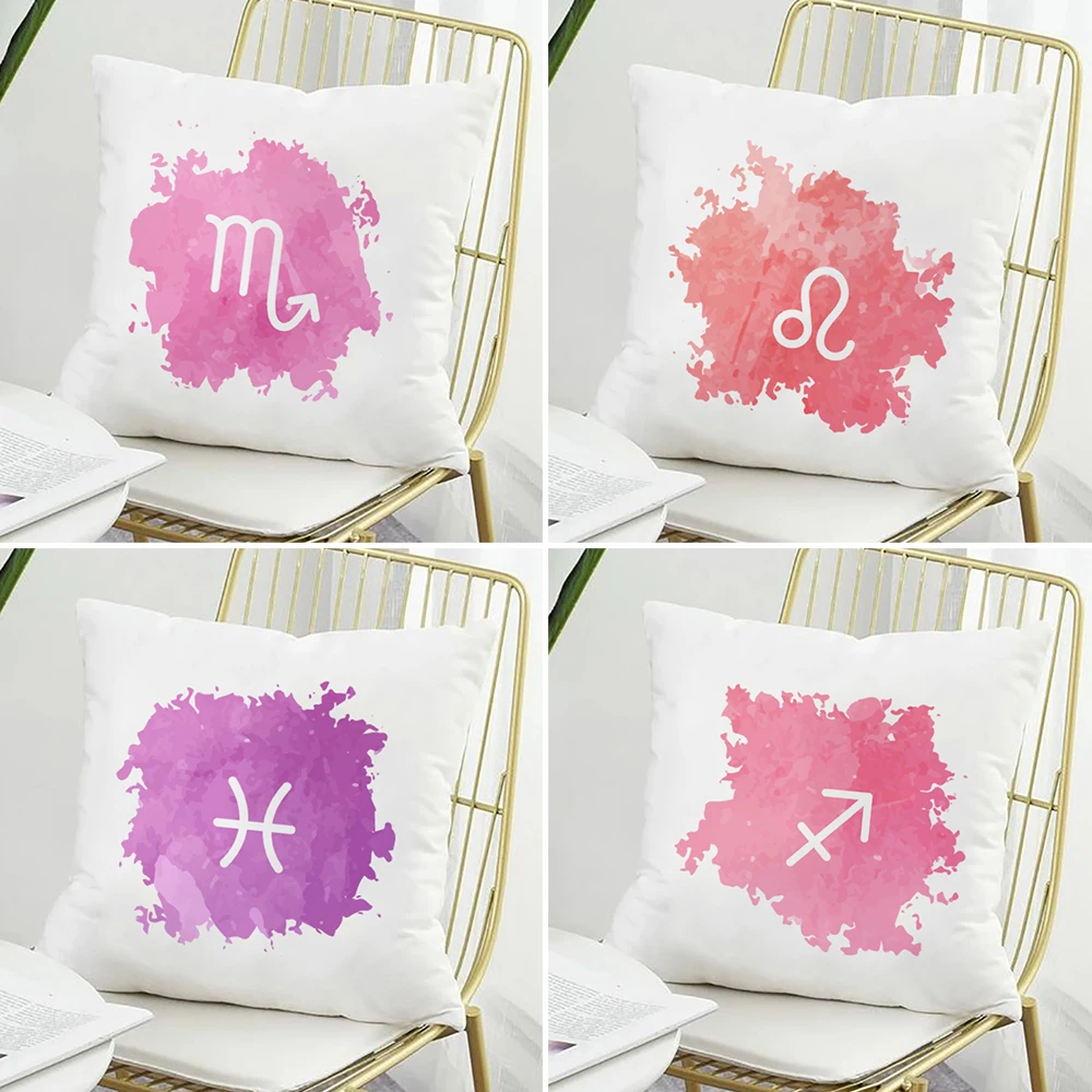 

Customizable Simple Home Sofa Office Cafe Backrest Decoration Pillow Pillowcase 12 Constellation White Pillowcases