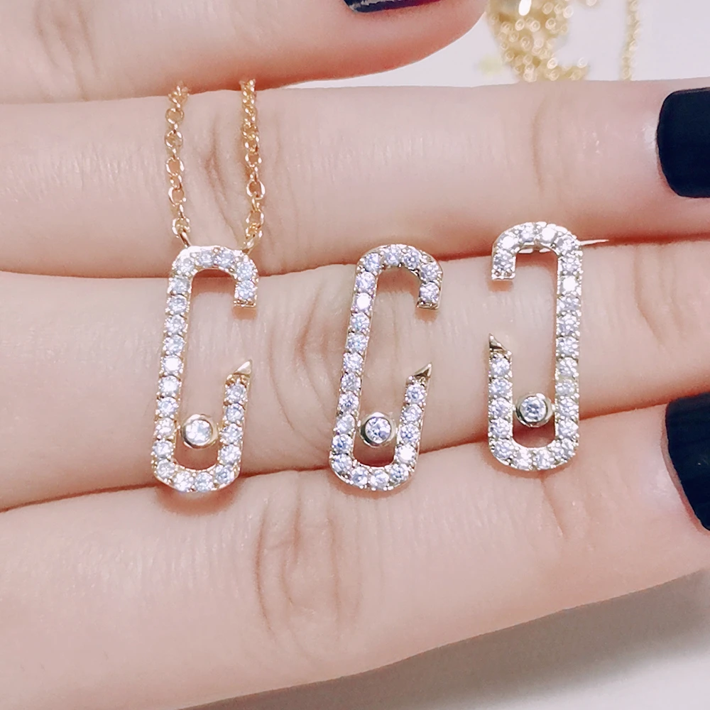 

2pcs Per Set Geometry Simple Cubic Zirconia Necklace Earrings Dubai Jewelry for Women Female Wedding Banquet Anniversary Gifts