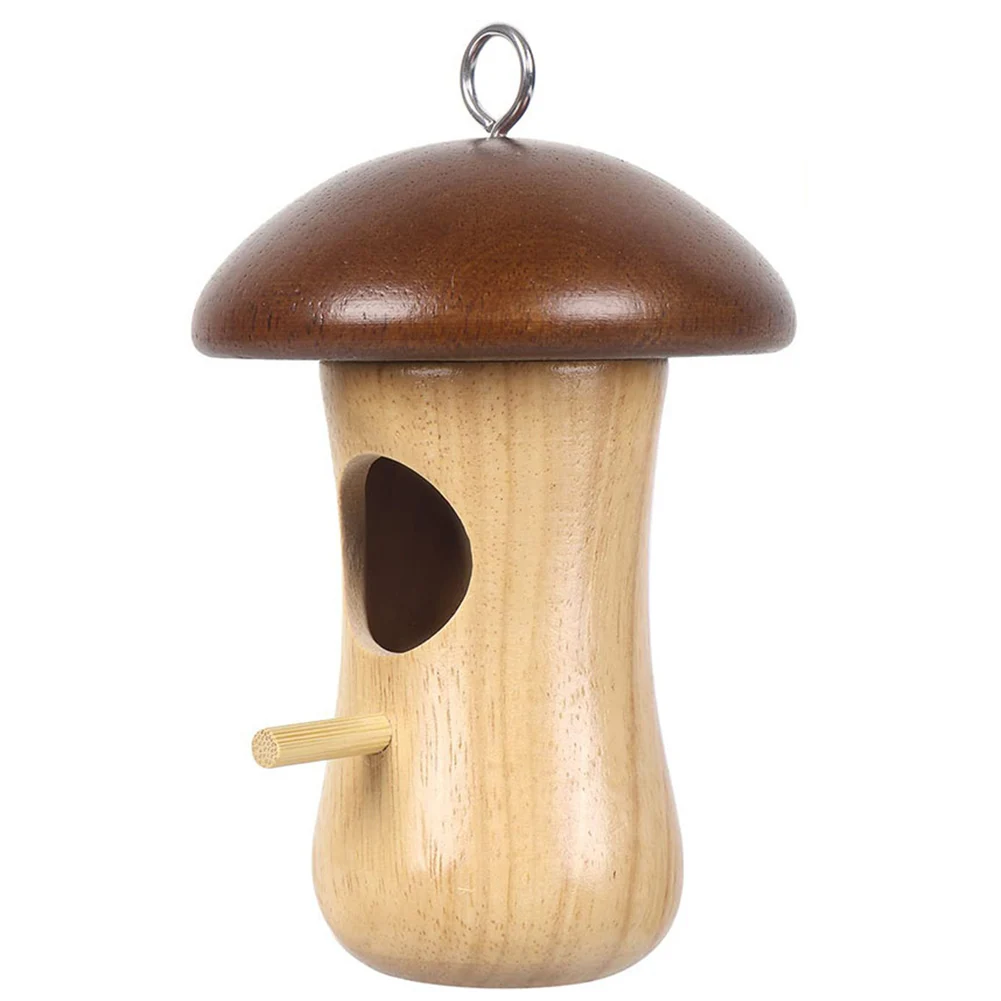 

3 Pcs Wooden Bee Nest House Outdoor Garden Bird House Mushroom Bird Cage For Bird And Wildlife Accessories