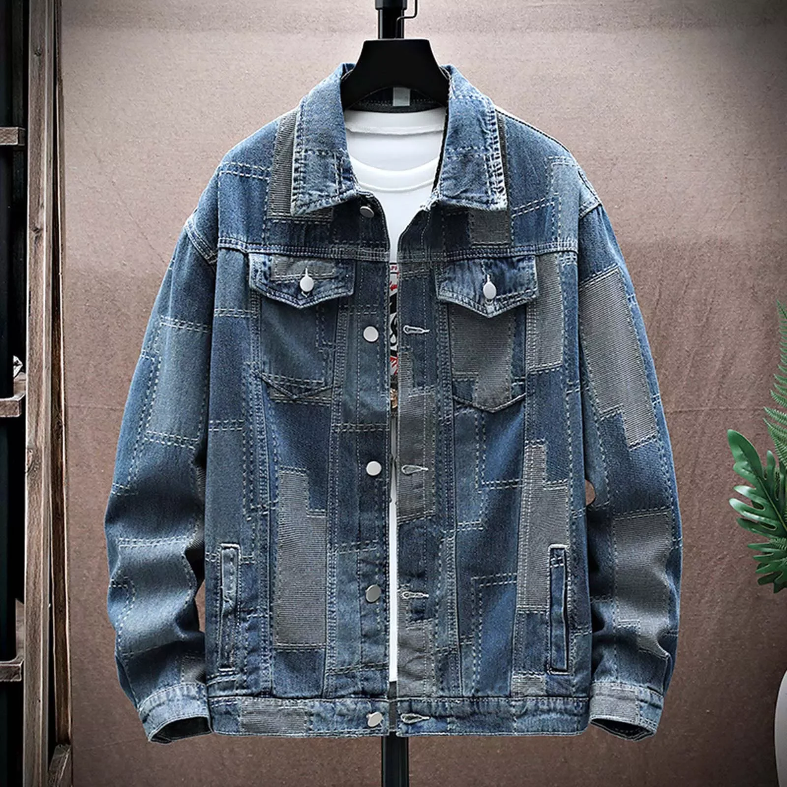 NEW IN Mens Spring And Autumn Fashion Leisure Printed Buckle Lapel Denim Jacket Coat Top Long Bench Jacket for Men
NEW IN Mens Spring And Autumn Fashion Leisure Printed Buckle Lapel Denim Jacket Coat Top Long Bench Jacket for Men