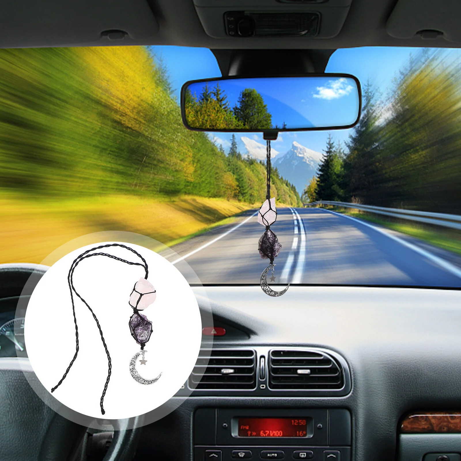 Jewelry Pendant Car Rear View Mirror Decor Weaving Hanging Crystal Stone Woven Cotton Rope Ornament
Jewelry Pendant Car Rear View Mirror Decor Weaving Hanging Crystal Stone Woven Cotton Rope Ornament