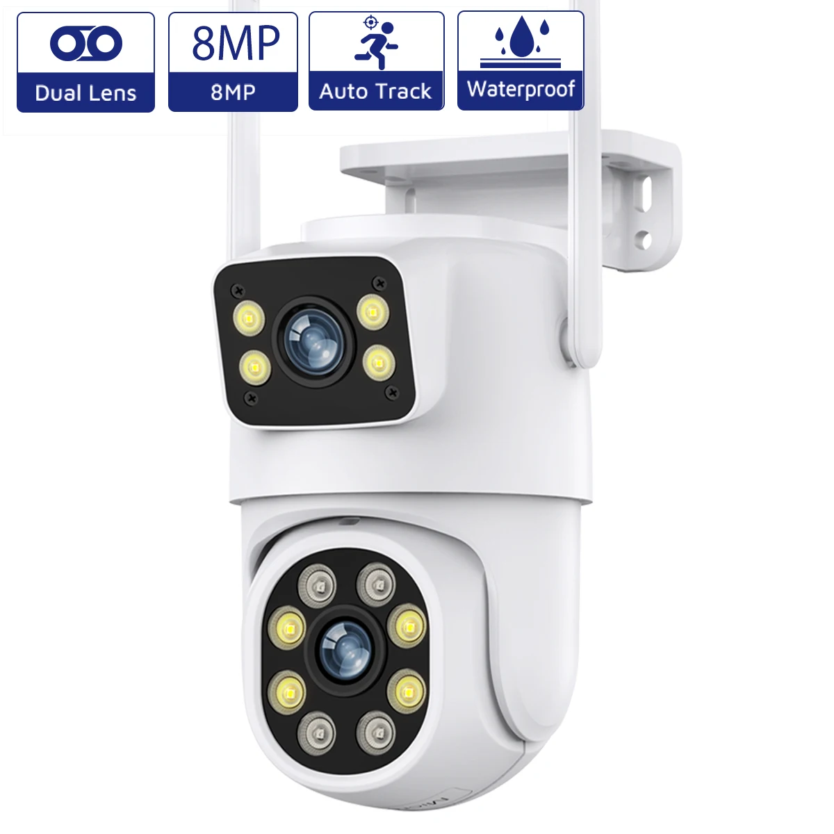 8MP 4K WIFI IP Camera Dual Lens PTZ Surveillance Camera Outdoor Waterproof Security Portection IR Color Night Vision Smart Home
8MP 4K WIFI IP Camera Dual Lens PTZ Surveillance Camera Outdoor Waterproof Security Portection IR Color Night Vision Smart Home